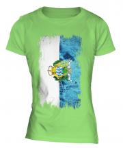 San Marino Grunge Flag Ladies T-Shirt