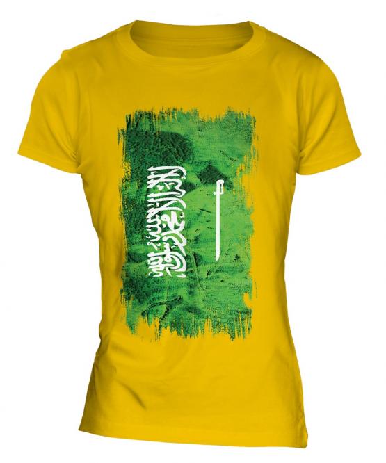 Saudi Arabia Grunge Flag Ladies T-Shirt