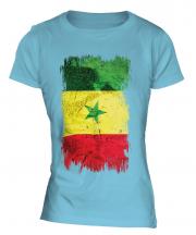 Senegal Grunge Flag Ladies T-Shirt