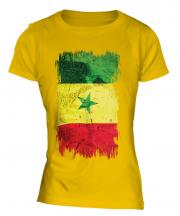 Senegal Grunge Flag Ladies T-Shirt