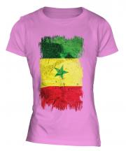 Senegal Grunge Flag Ladies T-Shirt