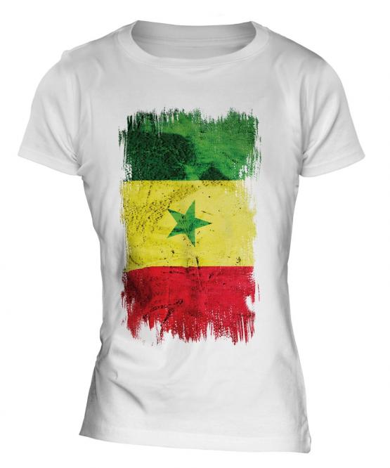 Senegal Grunge Flag Ladies T-Shirt