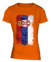 Serbia Grunge Flag Ladies T-Shirt