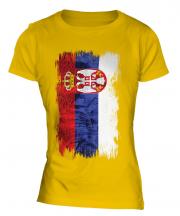 Serbia Grunge Flag Ladies T-Shirt