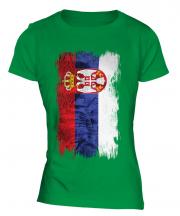 Serbia Grunge Flag Ladies T-Shirt