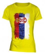 Serbia Grunge Flag Ladies T-Shirt