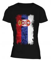 Serbia Grunge Flag Ladies T-Shirt