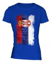 Serbia Grunge Flag Ladies T-Shirt