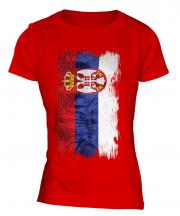 Serbia Grunge Flag Ladies T-Shirt