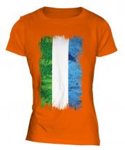 Sierra Leone Grunge Flag Ladies T-Shirt
