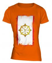 Sikkim Grunge Flag Ladies T-Shirt