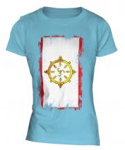 Sikkim Grunge Flag Ladies T-Shirt