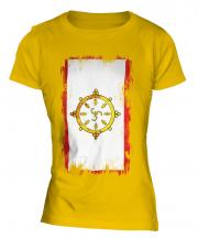 Sikkim Grunge Flag Ladies T-Shirt