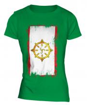 Sikkim Grunge Flag Ladies T-Shirt