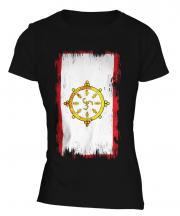 Sikkim Grunge Flag Ladies T-Shirt