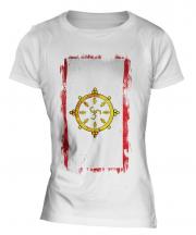 Sikkim Grunge Flag Ladies T-Shirt