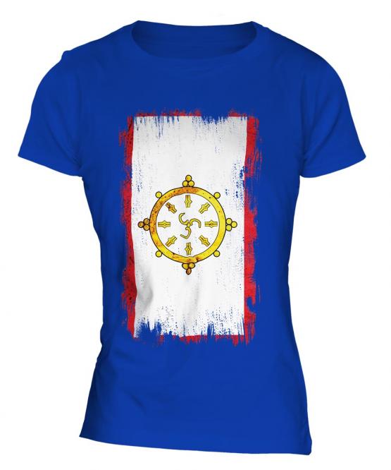 Sikkim Grunge Flag Ladies T-Shirt