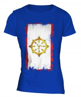 Sikkim Grunge Flag Ladies T-Shirt