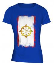Sikkim Grunge Flag Ladies T-Shirt