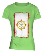 Sikkim Grunge Flag Ladies T-Shirt