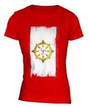 Sikkim Grunge Flag Ladies T-Shirt