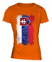 Slovakia Grunge Flag Ladies T-Shirt