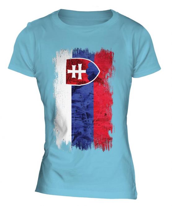 Slovakia Grunge Flag Ladies T-Shirt