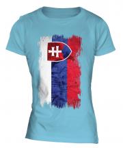 Slovakia Grunge Flag Ladies T-Shirt