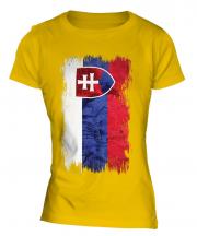 Slovakia Grunge Flag Ladies T-Shirt