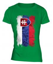 Slovakia Grunge Flag Ladies T-Shirt