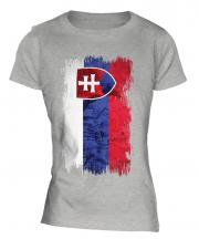 Slovakia Grunge Flag Ladies T-Shirt