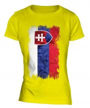 Slovakia Grunge Flag Ladies T-Shirt
