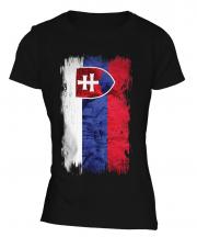 Slovakia Grunge Flag Ladies T-Shirt