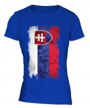 Slovakia Grunge Flag Ladies T-Shirt