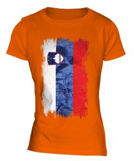 Slovenia Grunge Flag Ladies T-Shirt