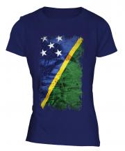 Solomon Islands Grunge Flag Ladies T-Shirt