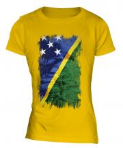 Solomon Islands Grunge Flag Ladies T-Shirt