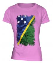 Solomon Islands Grunge Flag Ladies T-Shirt