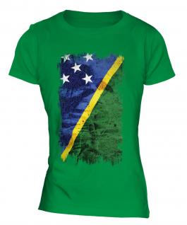Solomon Islands Grunge Flag Ladies T-Shirt