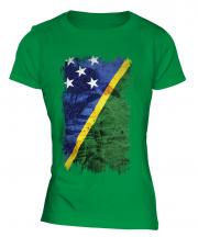 Solomon Islands Grunge Flag Ladies T-Shirt