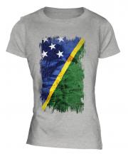 Solomon Islands Grunge Flag Ladies T-Shirt