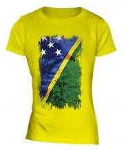 Solomon Islands Grunge Flag Ladies T-Shirt