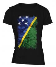 Solomon Islands Grunge Flag Ladies T-Shirt