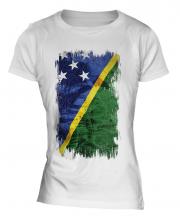 Solomon Islands Grunge Flag Ladies T-Shirt