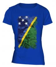 Solomon Islands Grunge Flag Ladies T-Shirt