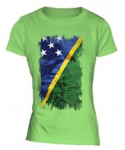 Solomon Islands Grunge Flag Ladies T-Shirt