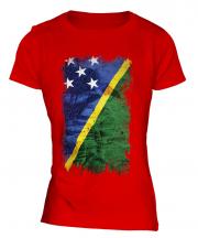 Solomon Islands Grunge Flag Ladies T-Shirt
