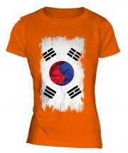 South Korea Grunge Flag Ladies T-Shirt