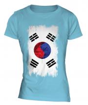 South Korea Grunge Flag Ladies T-Shirt