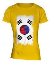 South Korea Grunge Flag Ladies T-Shirt